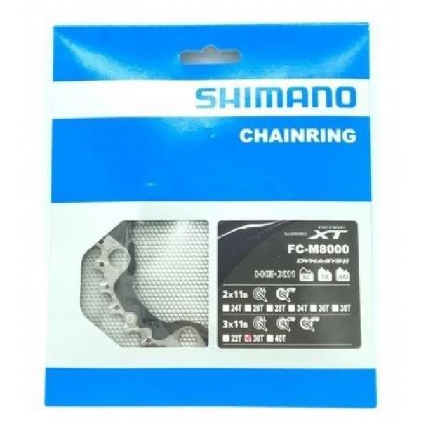 Coroa Shimano Deore Xt M8000 30 Dentes Bcd 96mm Para 3x 11V