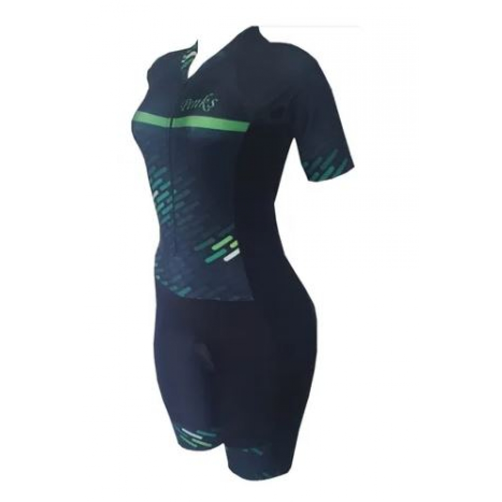 Macaquinho feminino ciclismo Penks Green