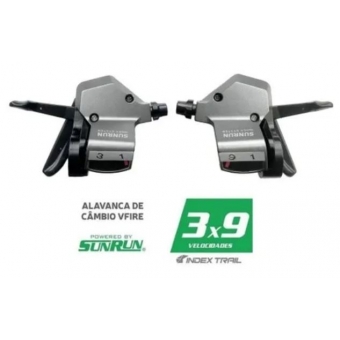 Alavanca Cambio Sunrun 9v 3x9 Trocador Passador S/manete 27v