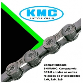 CORRENTE KMC Z9 CINZA 116 ELOS C/ POWER LINK - 9V